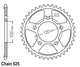 Couronne Acier 43 Dents - Pas 525 - Similaire JTR702