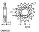 Pignon 17 Dents - Pas 525 - Similaire JTF1904