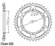 Couronne Acier 46 Dents - Pas 525 - Similaire JTR1876