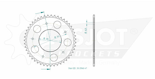 Couronne Acier 47 Dents - Pas 525