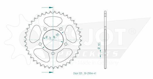 Couronne Acier 41 Dents - Pas 525 - Similaire JTR15