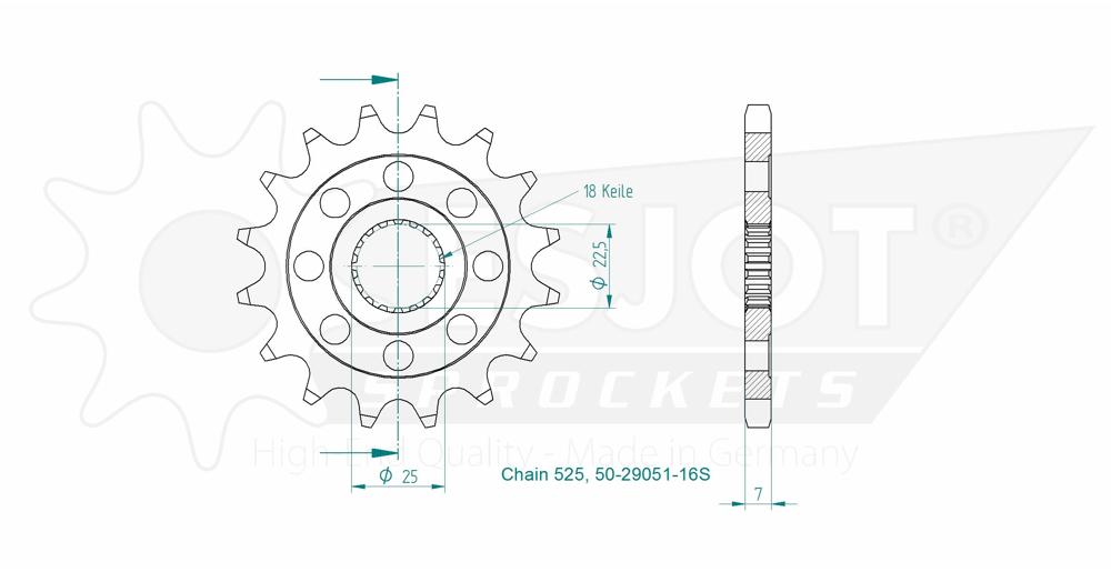 Pignon Ultralight 17 Dents - Pas 525 - Similaire JTF1186
