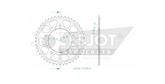Couronne Acier 45 Dents - Pas 525 - Similaire JTR1877
