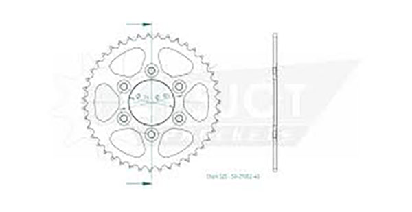 Couronne Acier 43 Dents - Pas 525 - Similaire JTR765