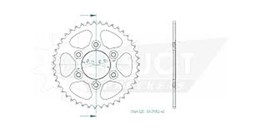Couronne Acier 43 Dents - Pas 525 - Similaire JTR765