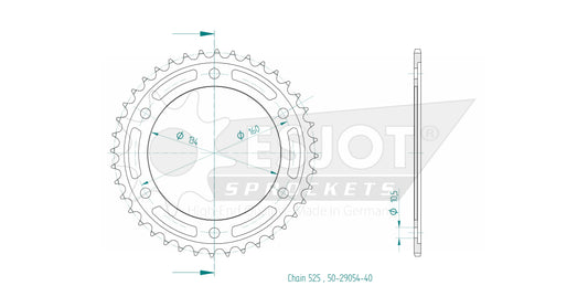 Couronne Acier 40 Dents - Pas 525 - Similaire JTR1317