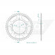 Couronne Acier 45 Dents - Pas 525 - Similaire JTR10