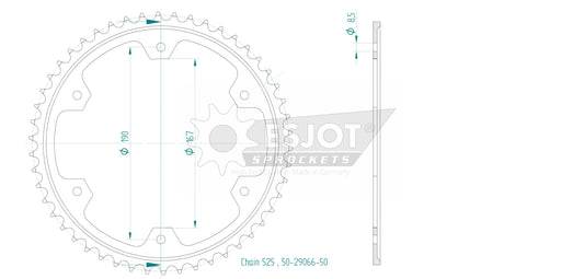 Couronne Acier 50 Dents - Pas 525 - Similaire JTR2015