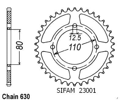 Couronne Acier 38 Dents - Pas 630 - Similaire JTR333