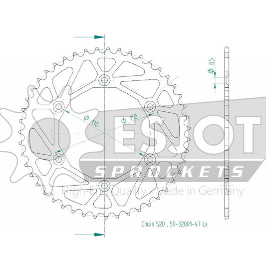Couronne Acier Ultralight 47 Dents - Pas 520 - Similaire JTR245/2