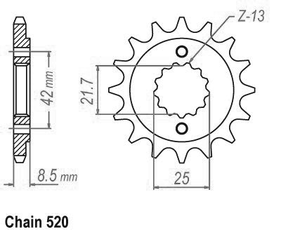 Pignon Ultralight 16 Dents - Pas 520 - Similaire JTF512