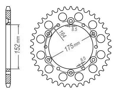 Couronne Acier 49 Dents - Pas 520 - Similaire JTR853