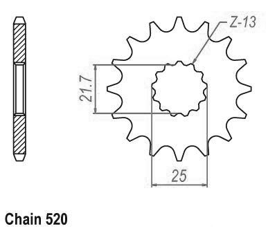 Pignon 14 Dents - Pas 520 - Similaire JTF565
