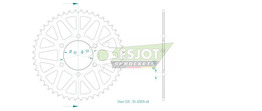 Couronne Acier 48 Dents - Pas 520 - Similaire JTR1478