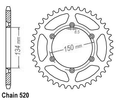 Couronne Acier Ultralight 47 Dents - Pas 520 - Similaire JTR460