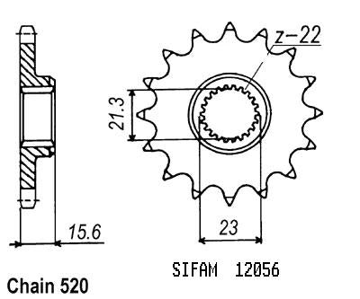 Pignon 14 Dents - Pas 520 - Similaire JTF577