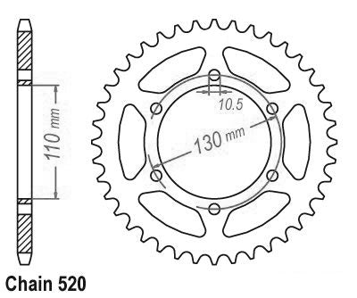 Couronne Acier 45 Dents - Pas 520 - Similaire JTR486