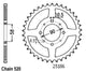 Couronne Acier 39 Dents - Pas 520 - Similaire JTR273