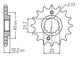Pignon 15 Dents - Pas 520 - Similaire JTF308