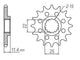 Pignon 16 Dents - Pas 520 - Similaire JTF1902