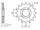 Pignon Ultralight 14 Dents - Pas 520 - Similaire JTF427