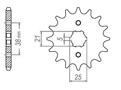Pignon 13 Dents - Pas 520 - Similaire JTF1573