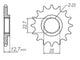 Pignon 13 Dents - Pas 520 - Similaire JTF3221