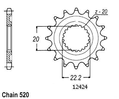 Pignon 13 Dents - Pas 520 - Similaire JTF1590