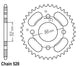 Couronne Acier 30 Dents - Pas 520 - Similaire JTR1071