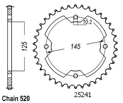 Couronne Acier 38 Dents - Pas 520 - Similaire JTR1857