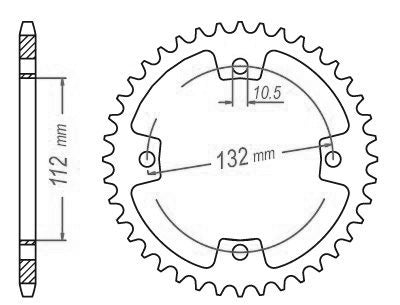 Couronne Acier 38 Dents - Pas 520 - Similaire JTR1072