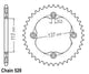 Couronne Acier 37 Dents - Pas 520 - Similaire JTR1760