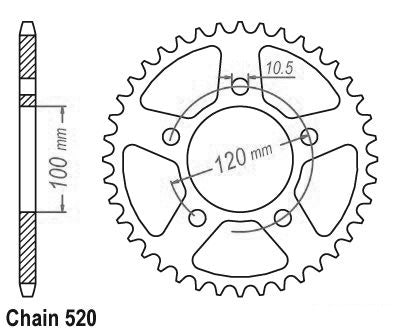 Couronne Acier 42 Dents - Pas 520 - Similaire JTR703