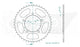 Couronne Acier 44 Dents - Pas 520 - Similaire JTR703