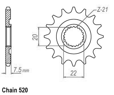Pignon 12 Dents - Pas 520 - Similaire JTF1323