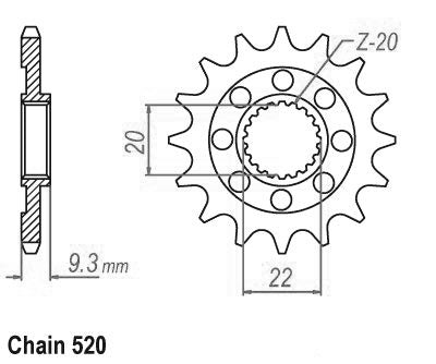 Pignon Ultralight 13 Dents - Pas 520 - Similaire JTF1446