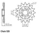 Pignon 12 Dents - Pas 520 - Similaire JTF1443