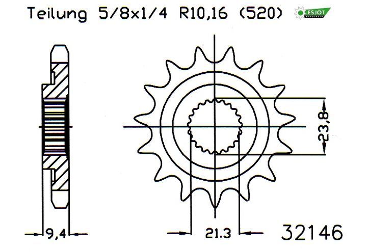 Pignon Ultralight 13 Dents - Pas 520 - Similaire JTF1443