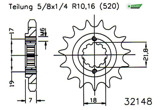 Pignon Ultralight 14 Dents - Pas 520 - Similaire JTF1321