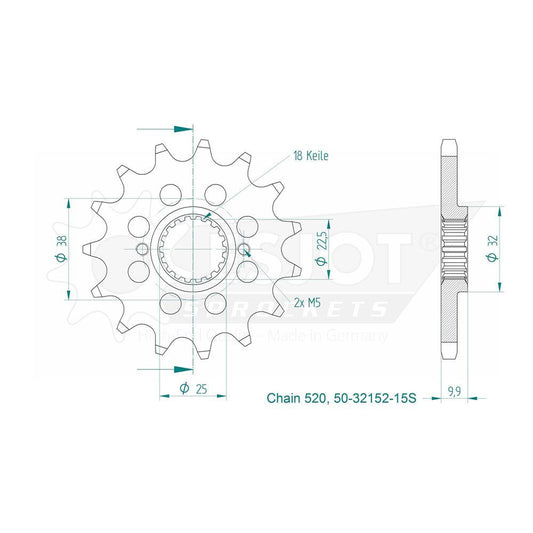 Pignon Ultralight 14 Dents - Pas 520 - Similaire JTF403