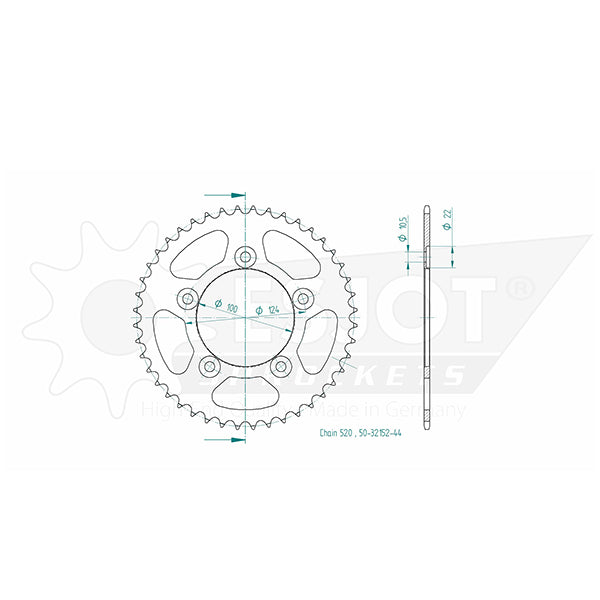 Couronne Acier 39 Dents - Pas 520 - Similaire JTR746