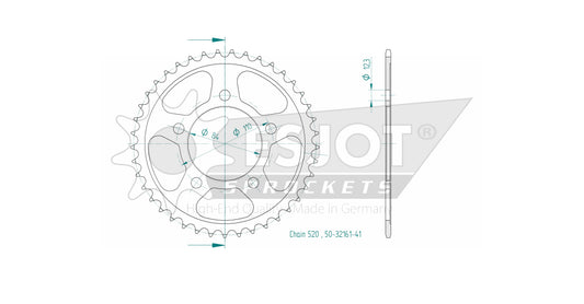 Couronne Acier 41 Dents - Pas 520 - Similaire JTR1225