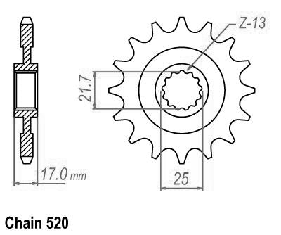 Pignon 15 Dents - Pas 520 - Similaire JTF1381