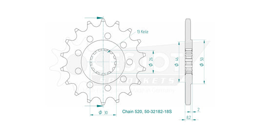 Pignon Ultralight 18 Dents - Pas 520 - Similaire JTF1184