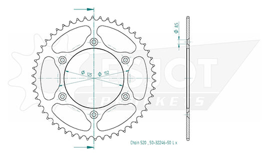 Couronne Acier Ultralight 50 Dents - Pas 520