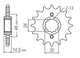 Pignon 16 Dents - Pas 530 - Similaire JTF339
