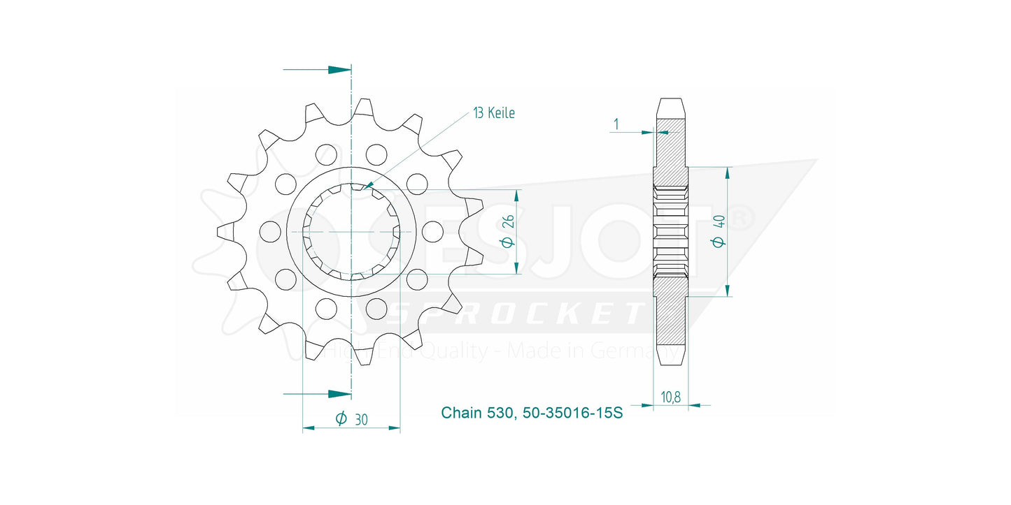 Pignon Ultralight 15 Dents - Pas 530 - Similaire JTF579