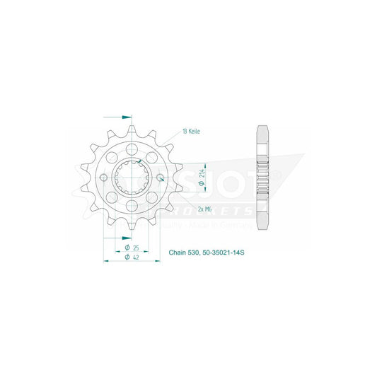 Pignon Ultralight 14 Dents - Pas 530 - Similaire JTF513