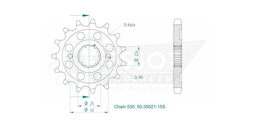 Pignon Ultralight 15 Dents - Pas 530 - Similaire JTF513