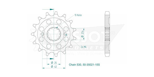 Pignon Ultralight 15 Dents - Pas 530 - Similaire JTF513